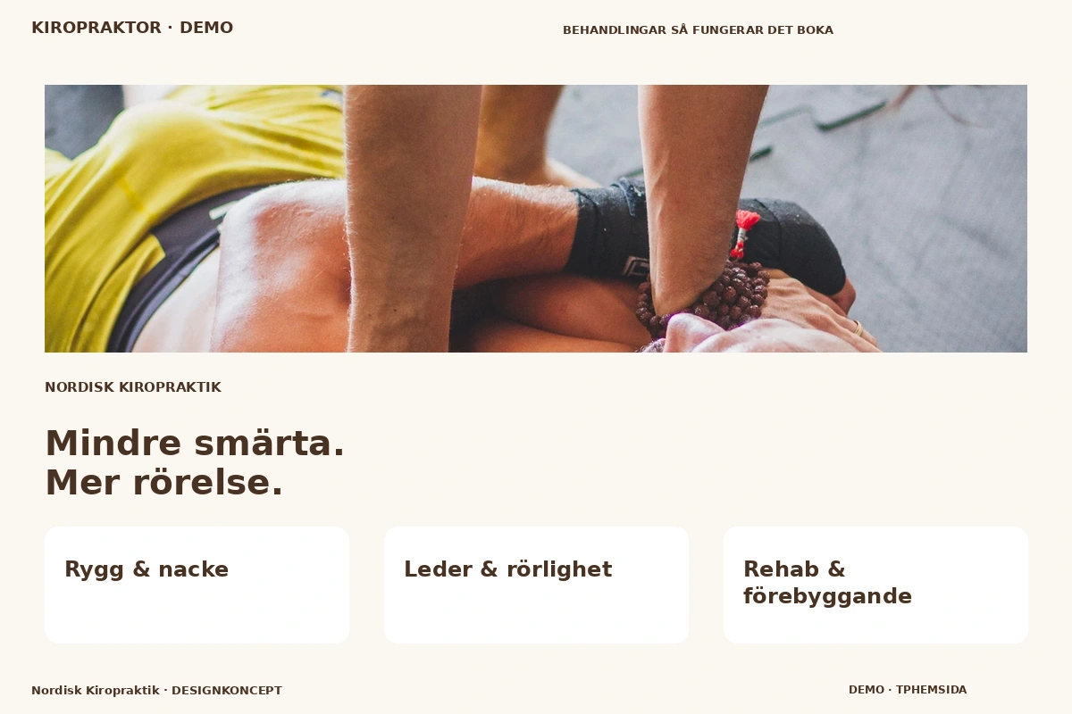 Nordisk Kiropraktik – designförslag för kiropraktor