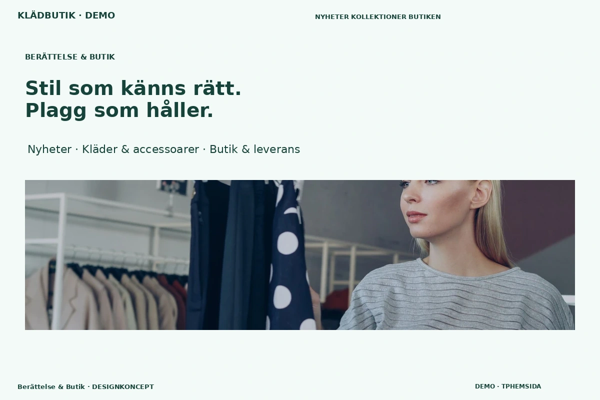 Berättelse & Butik – designförslag för klädbutik