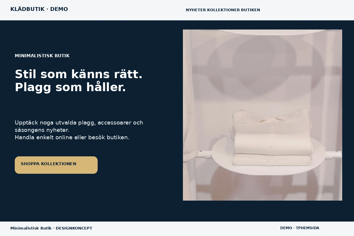 Minimalistisk Butik – designförslag för klädbutik