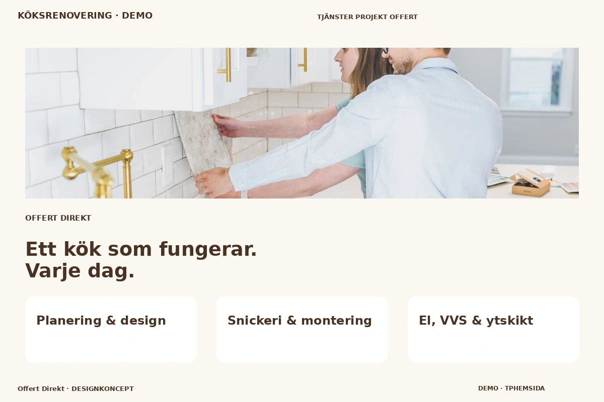 Offert Direkt – designförslag för köksrenovering