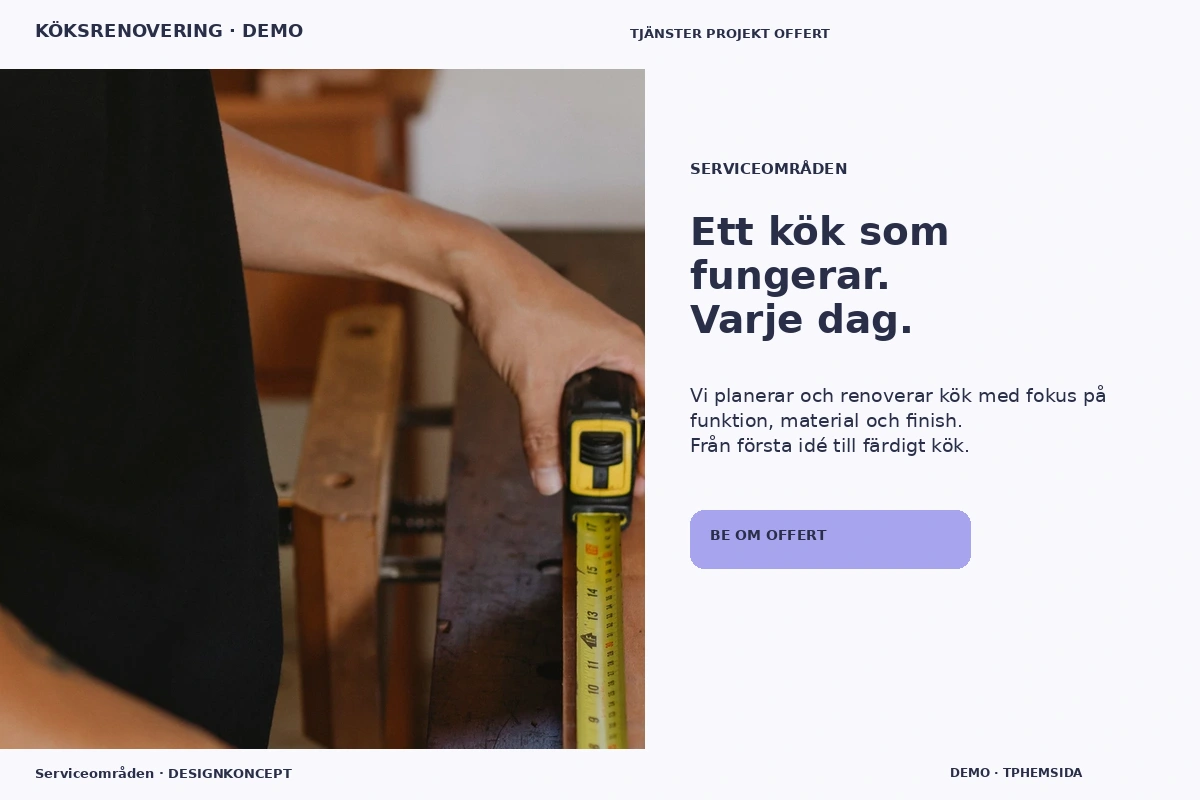 Serviceområden – designförslag för köksrenovering