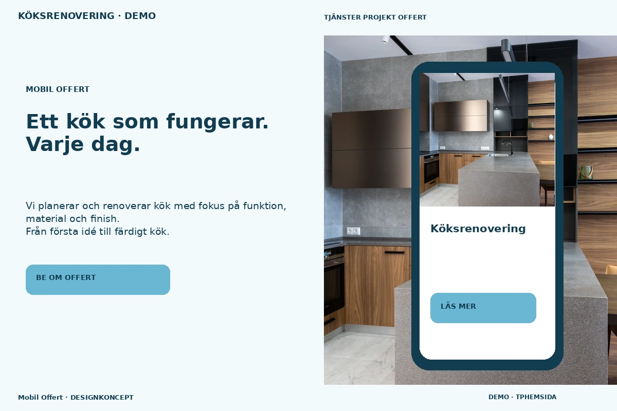 Mobil Offert – designförslag för köksrenovering