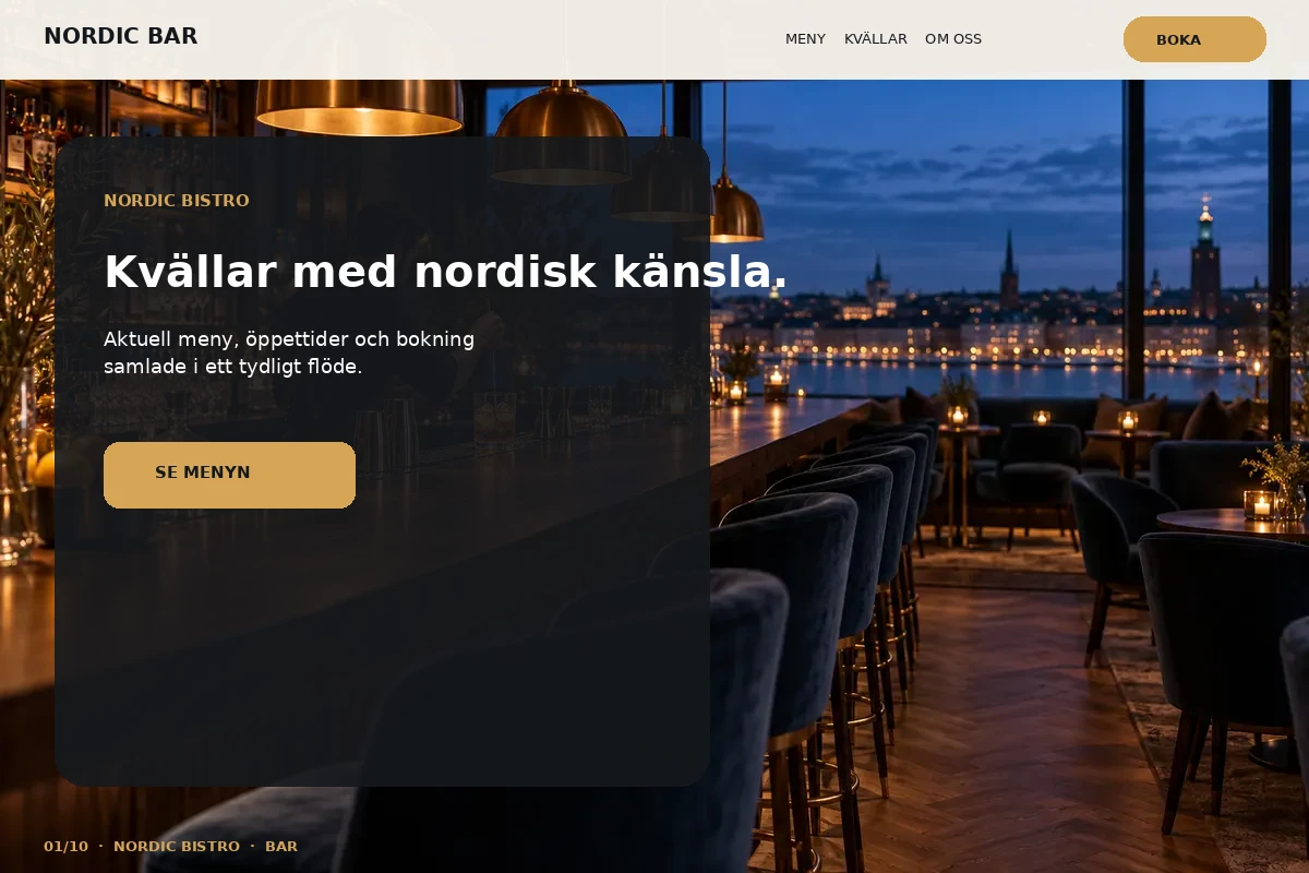 Nordic Bistro – relaterat designförslag för bar