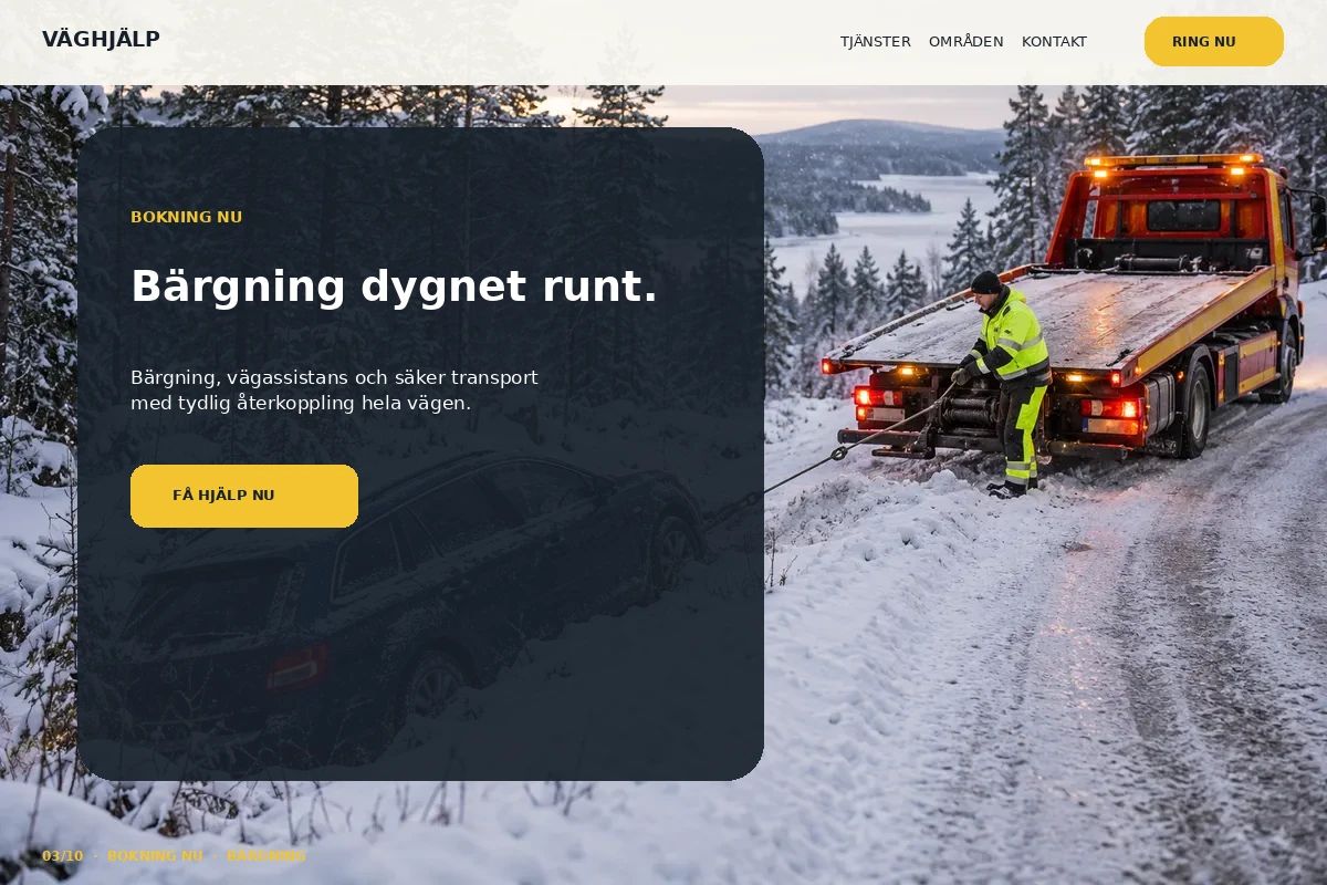 Bokning Nu – designförslag för bärgning