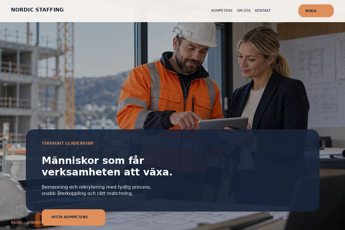 Thought Leadership – relaterat designförslag för bemanningsföretag