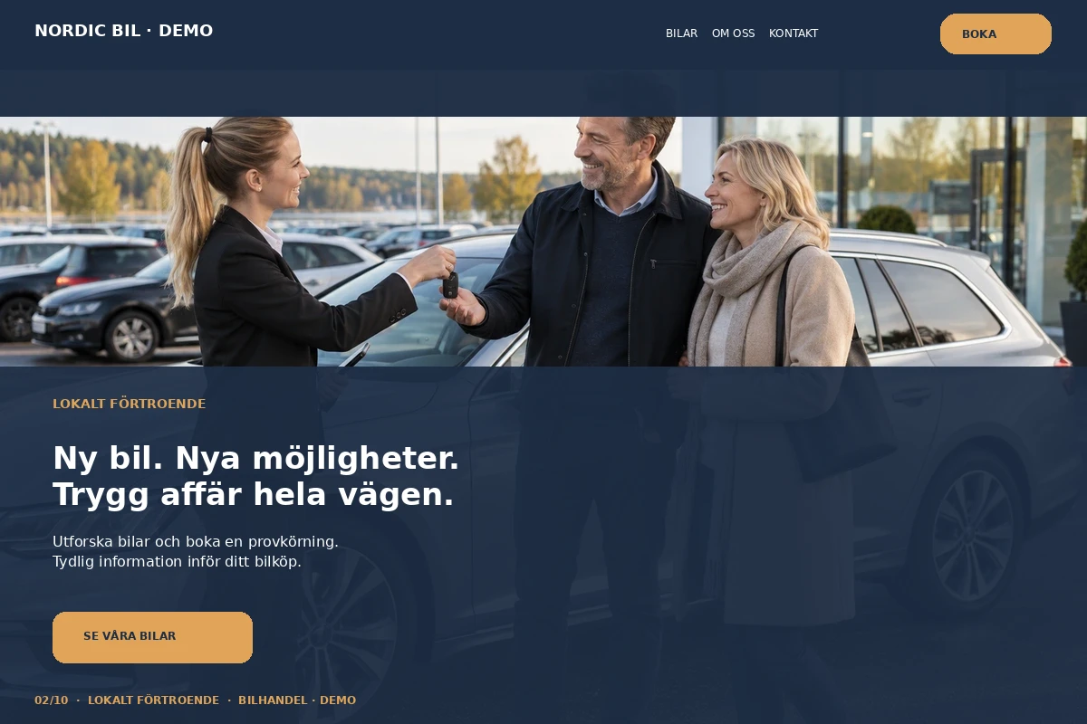 Lokalt Förtroende – relaterat designförslag för bilhandlare