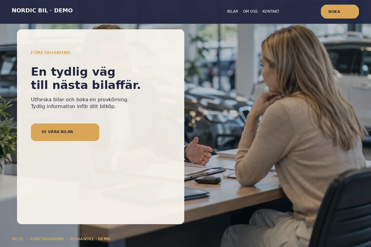 Företagskund – designförslag för bilhandlare