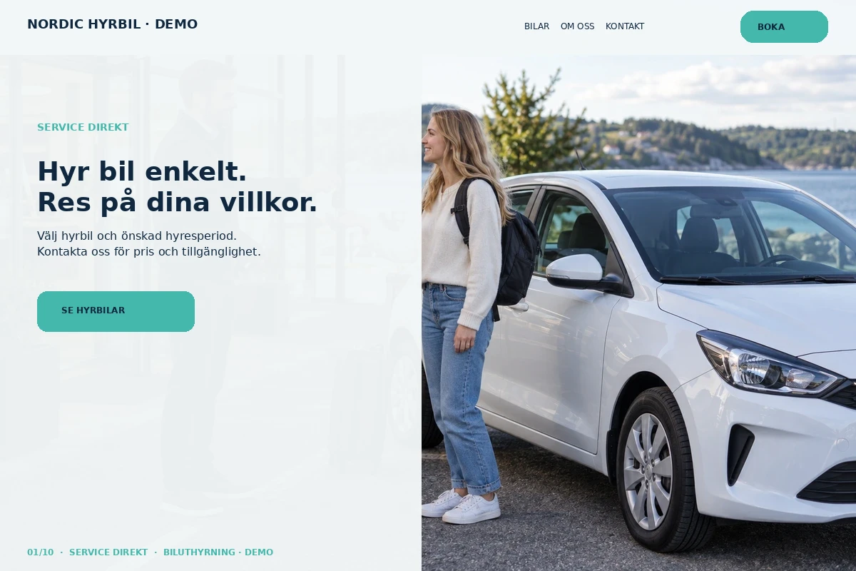 Service Direkt – relaterat designförslag för biluthyrning