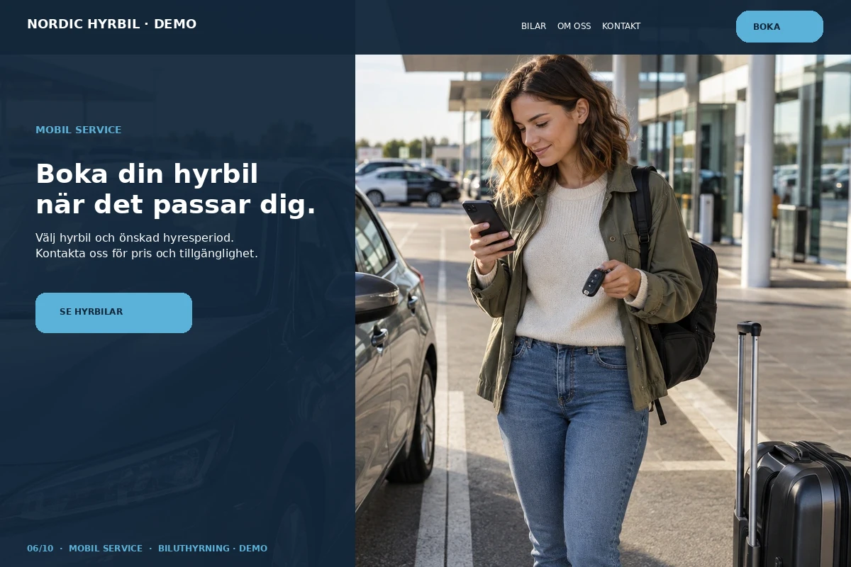 Mobil Service – relaterat designförslag för biluthyrning