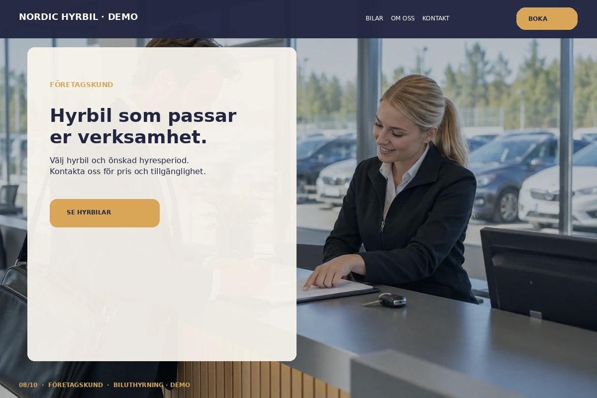 Företagskund – designförslag för biluthyrning