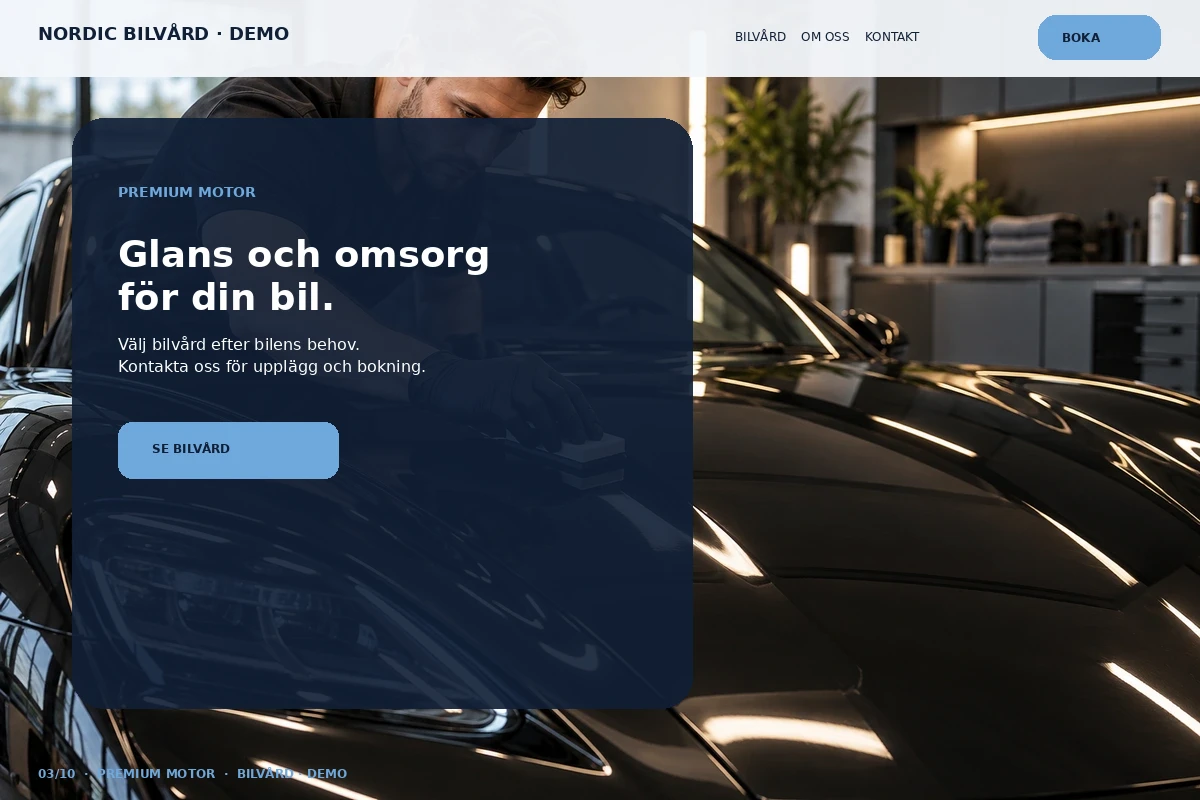 Premium Motor – designförslag för bilvård