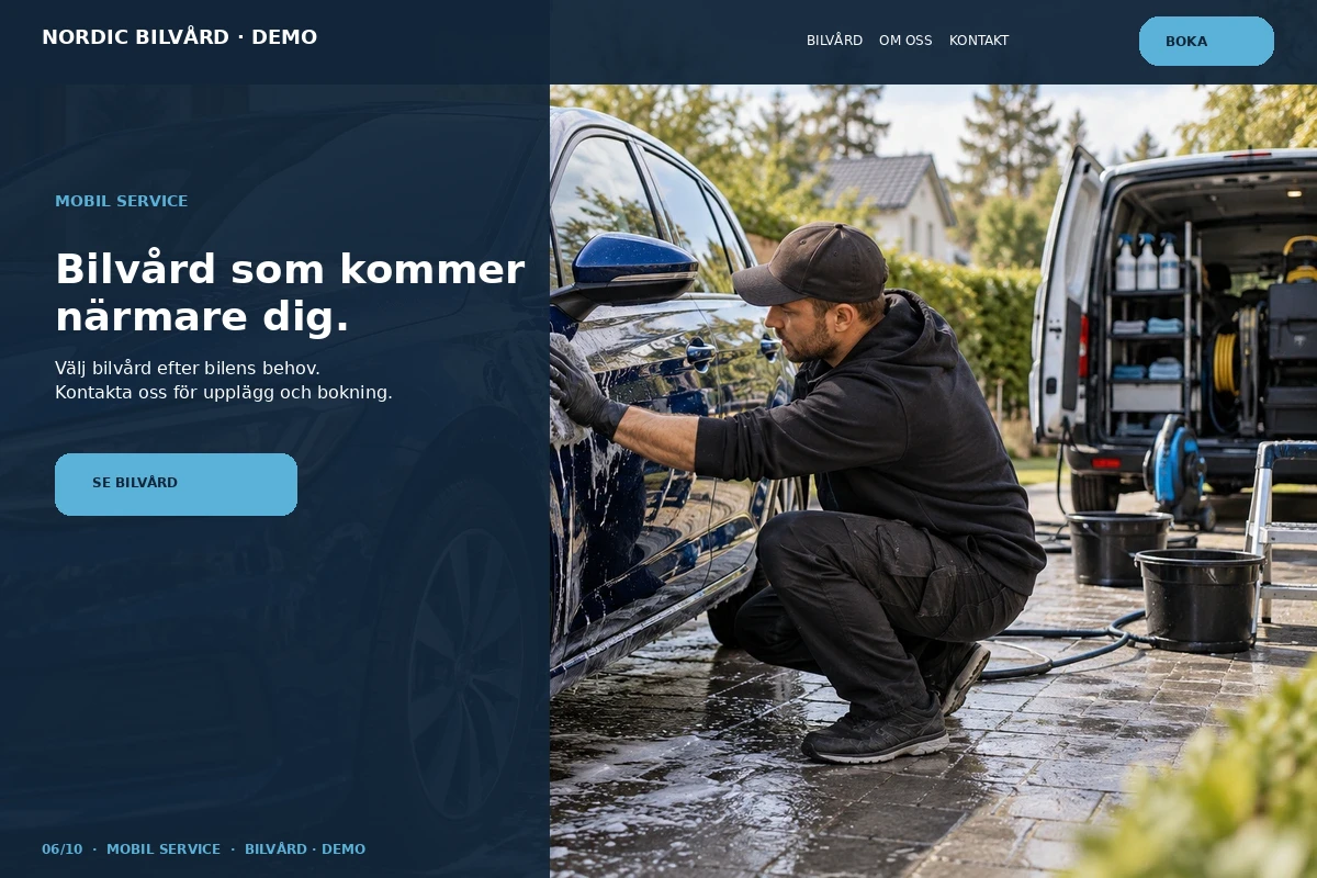 Mobil Service – relaterat designförslag för bilvård