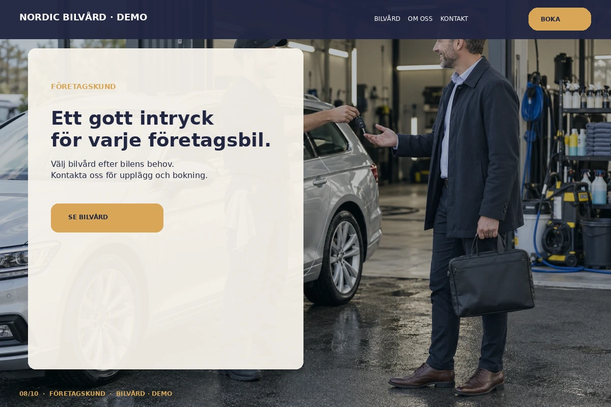 Företagskund – designförslag för bilvård
