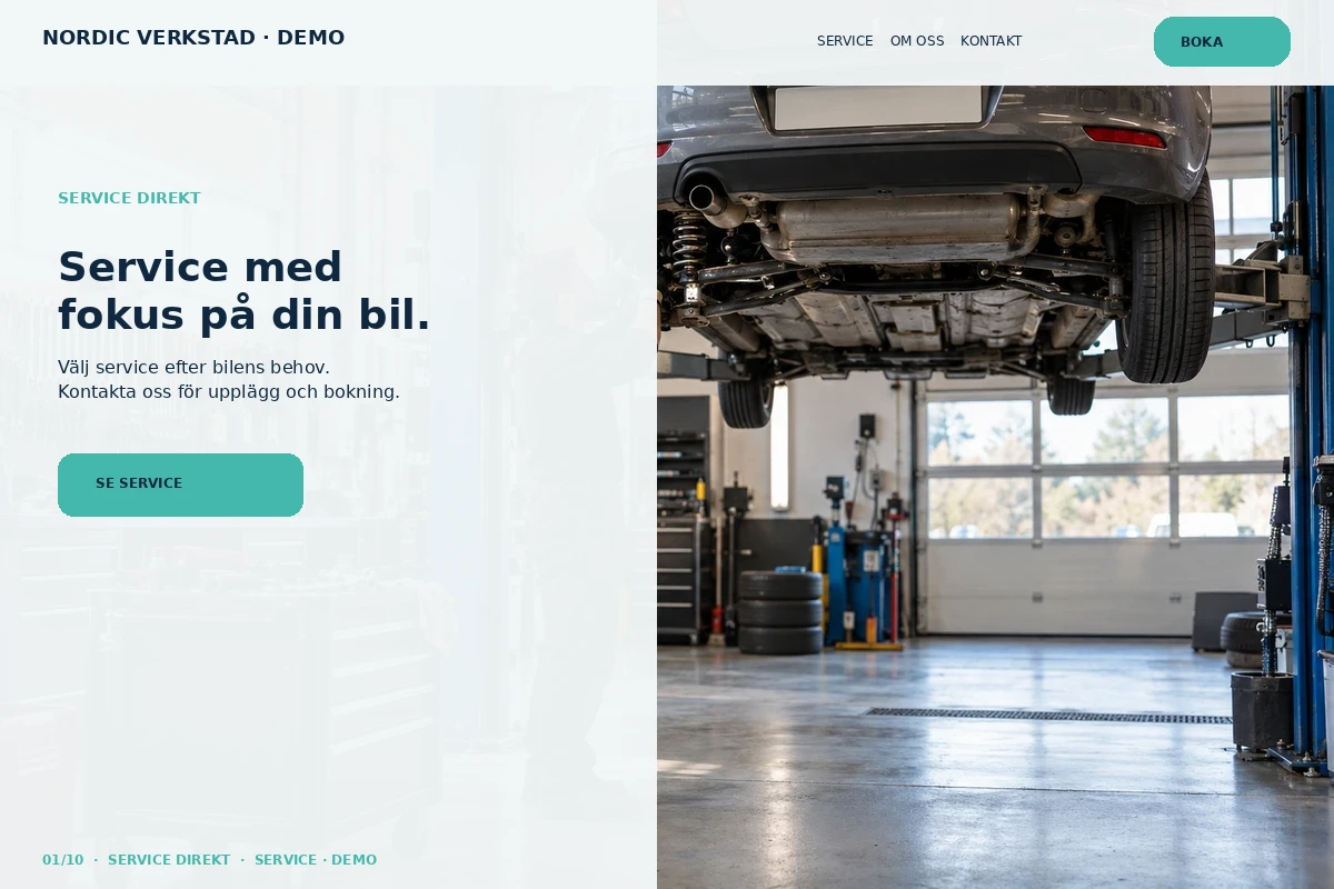 Designförslag för Bilverkstad