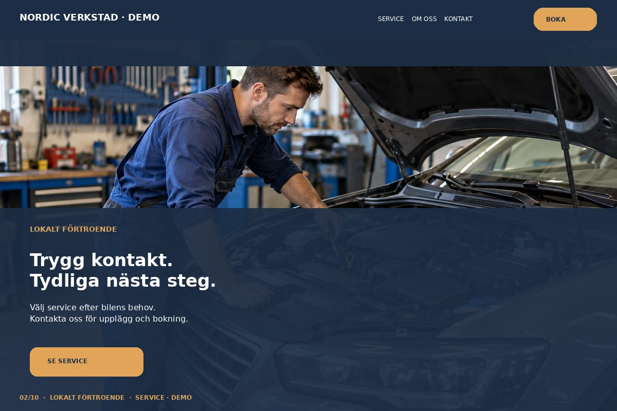Lokalt Förtroende – relaterat designförslag för bilverkstad
