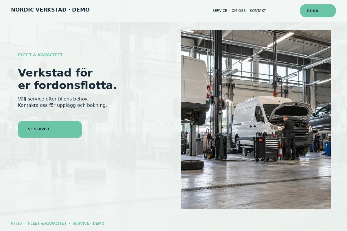 Fleet & Kapacitet – designförslag för bilverkstad