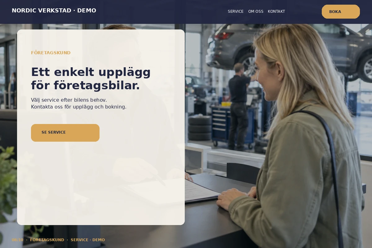 Företagskund – designförslag för bilverkstad