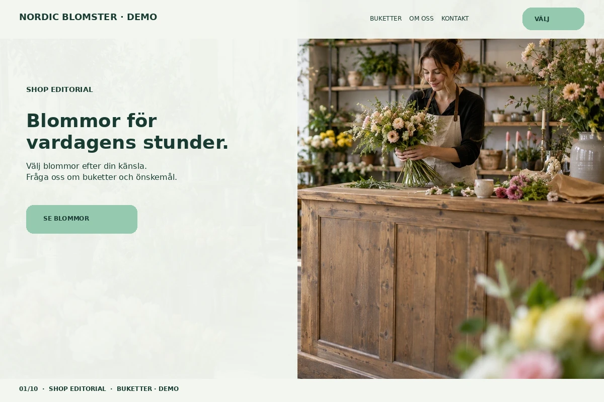 Designförslag för Blomsterbutik