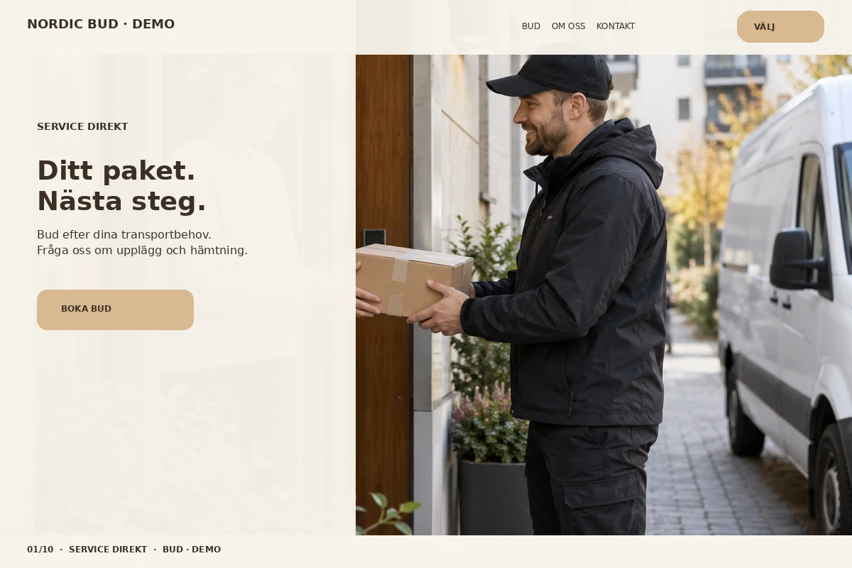 Service Direkt – designförslag för budfirma