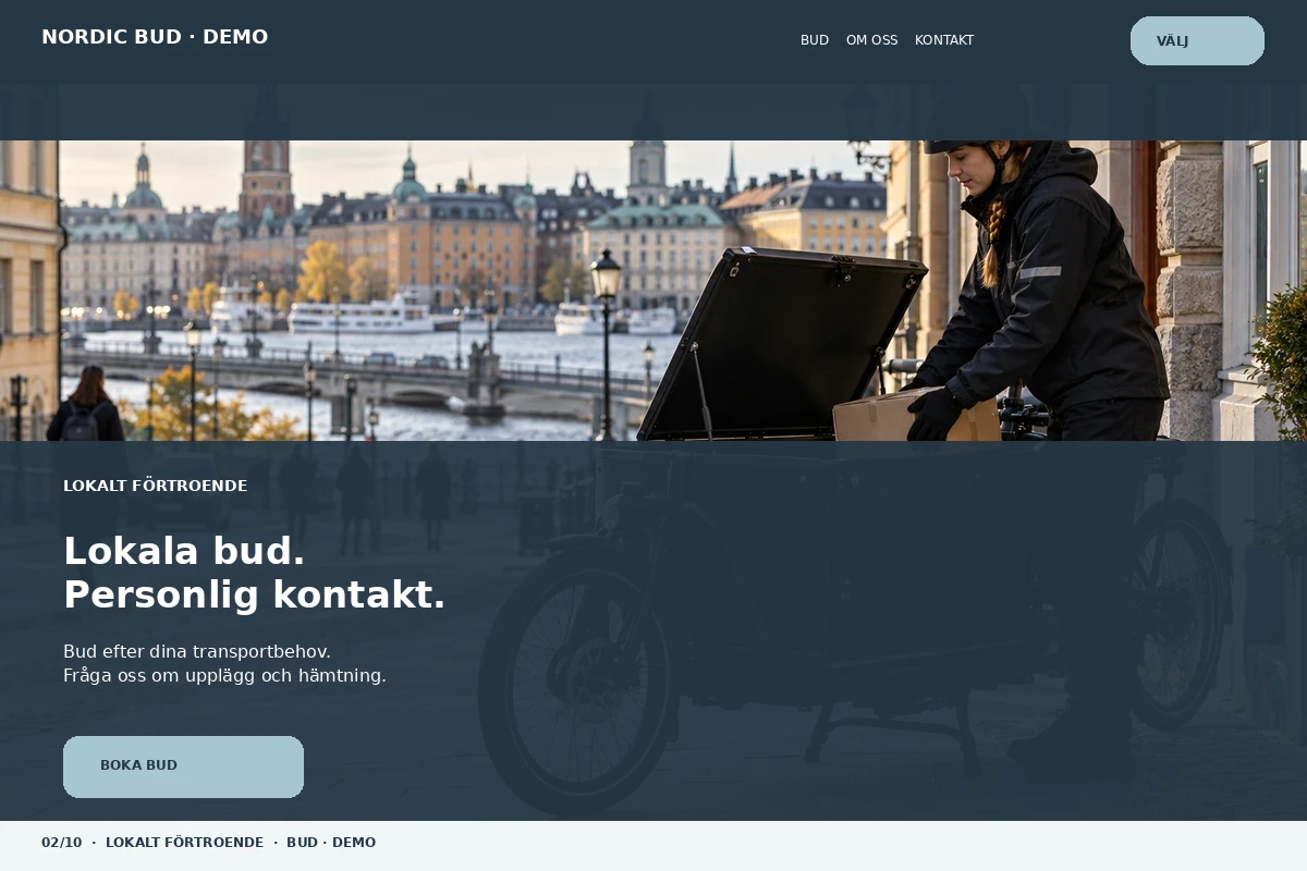 Lokalt Förtroende – relaterat designförslag för budfirma