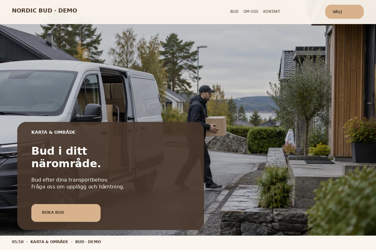 Karta & Område – designförslag för budfirma