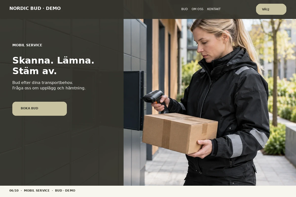 Mobil Service – relaterat designförslag för budfirma