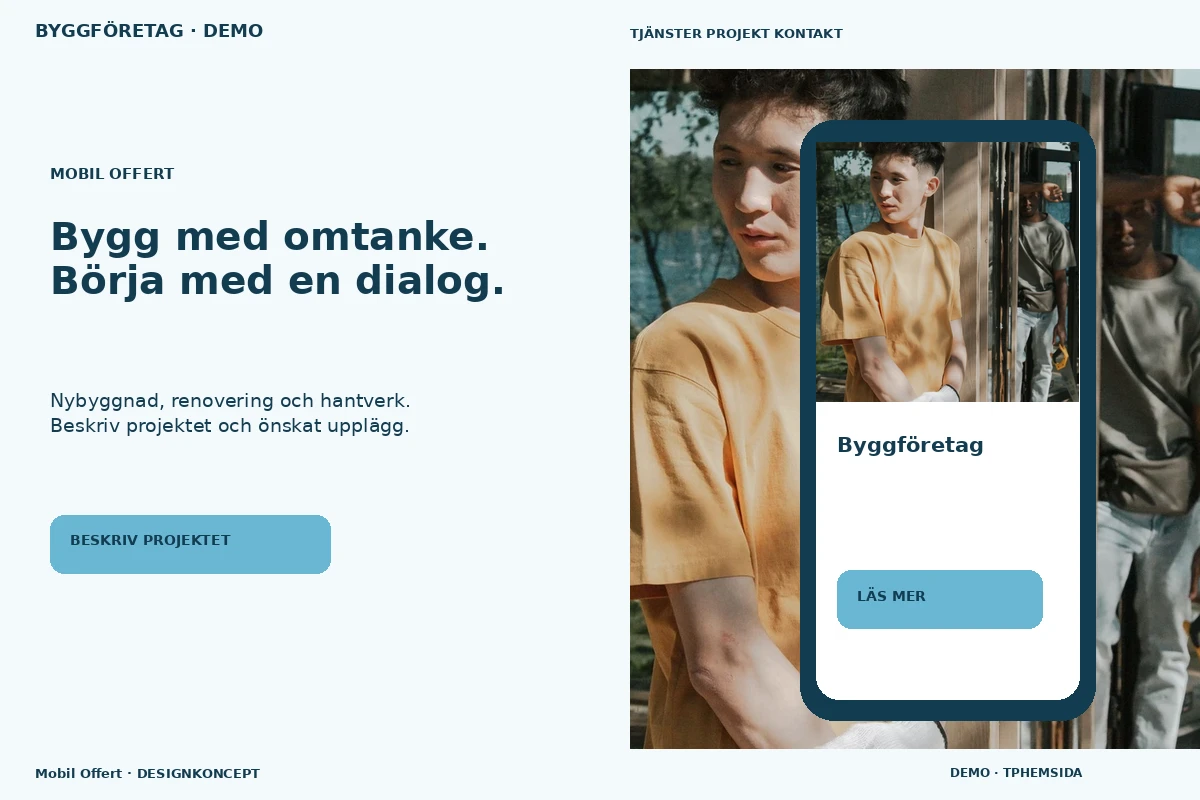 Mobil Offert – designförslag för byggföretag