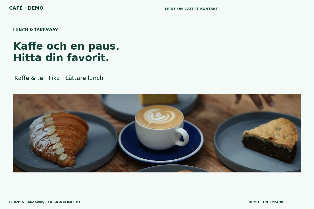 Lunch & Takeaway – designförslag för café