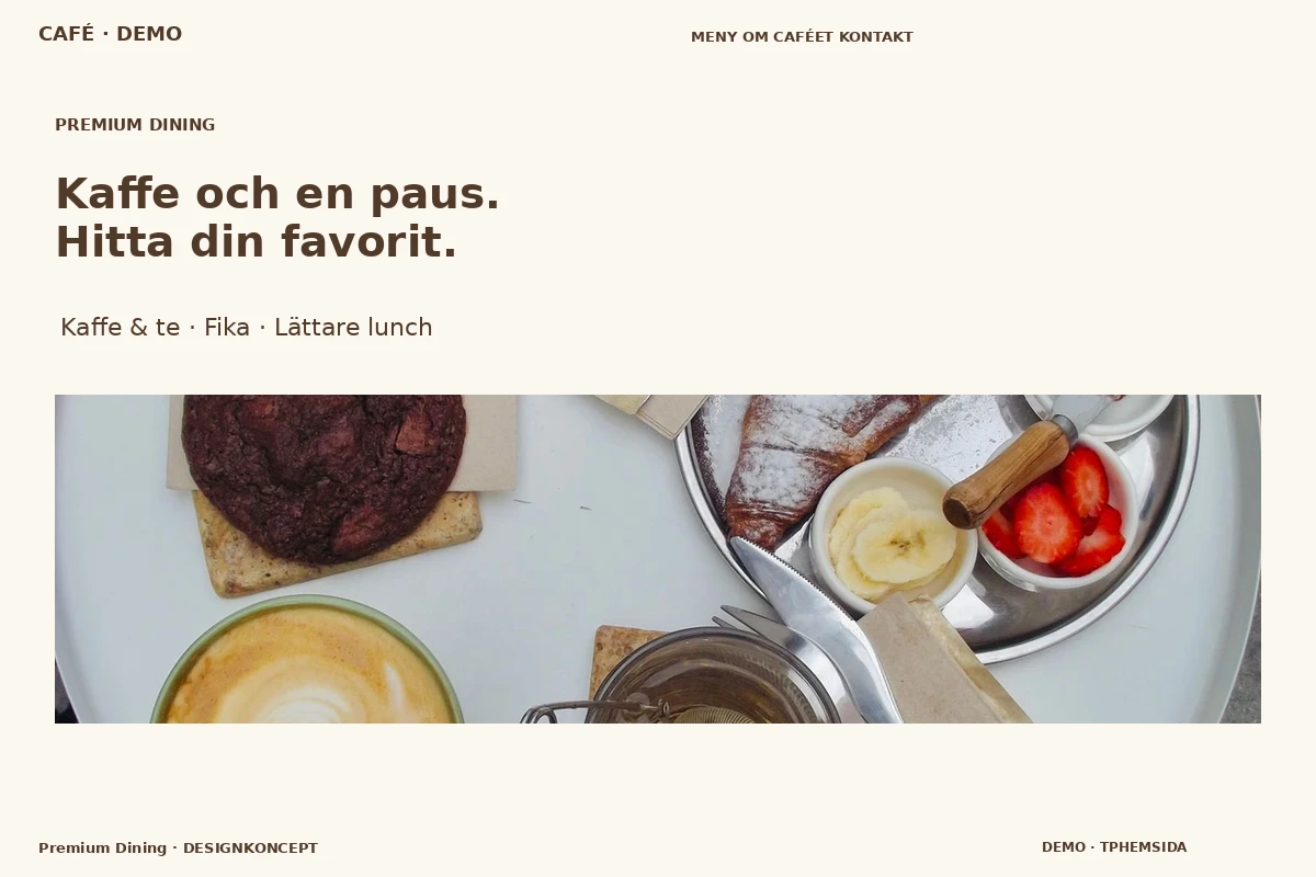 Premium Dining – designförslag för café