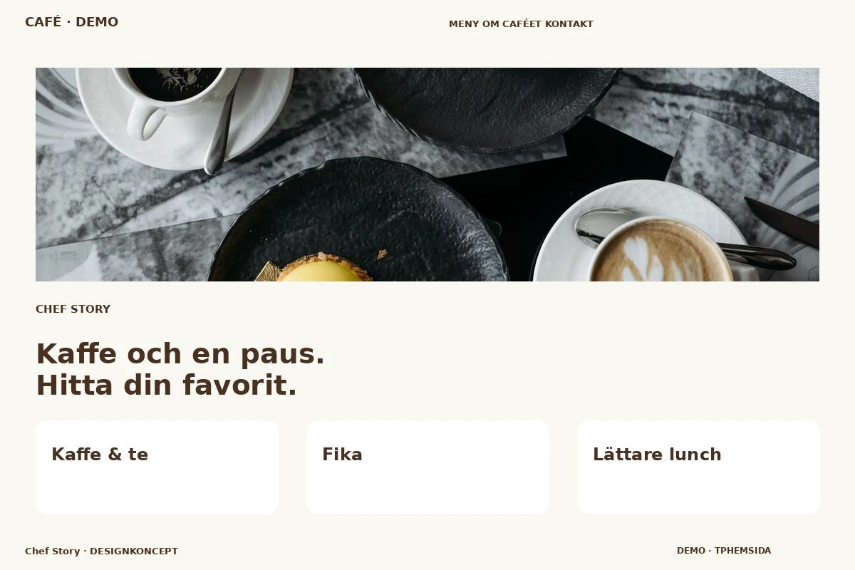 Chef Story – designförslag för café