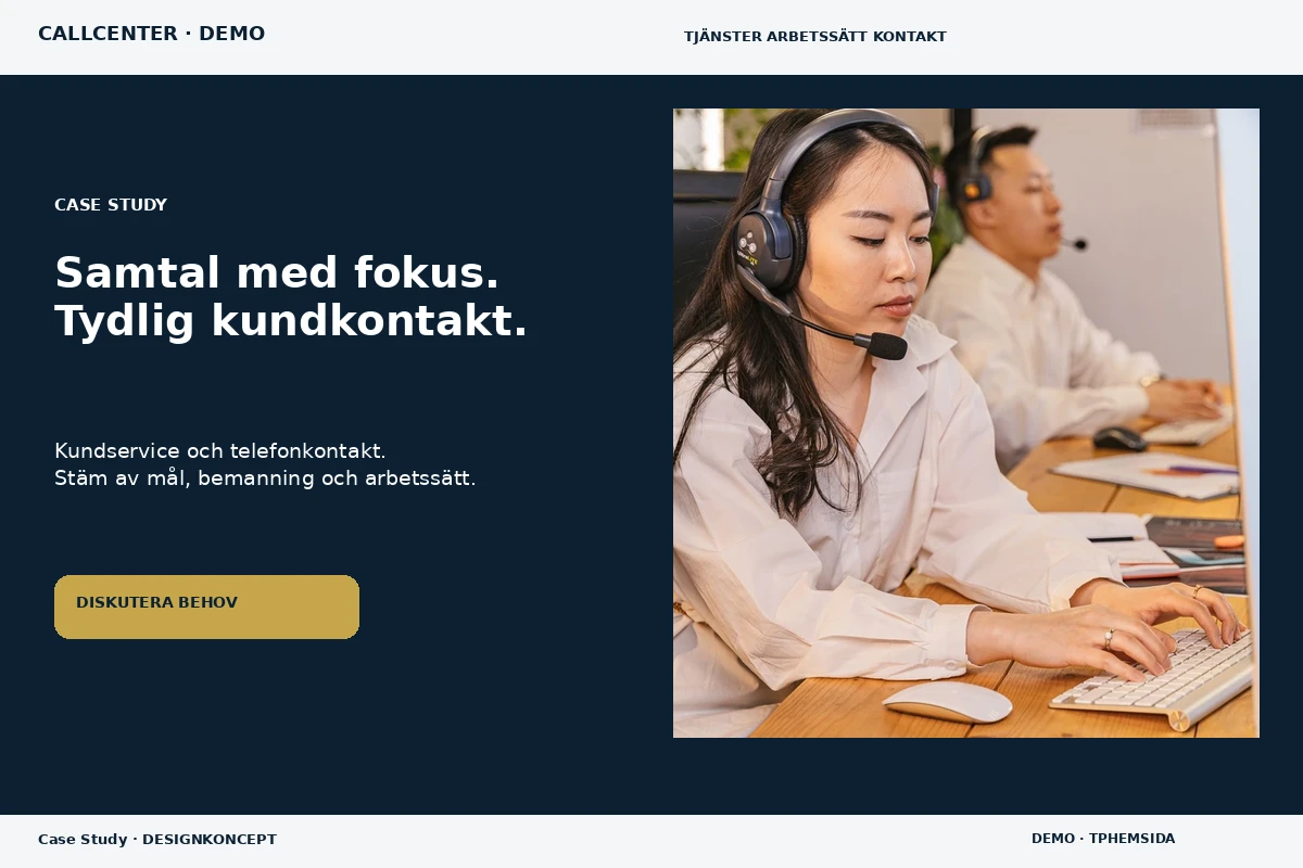 Case Study – designförslag för callcenter
