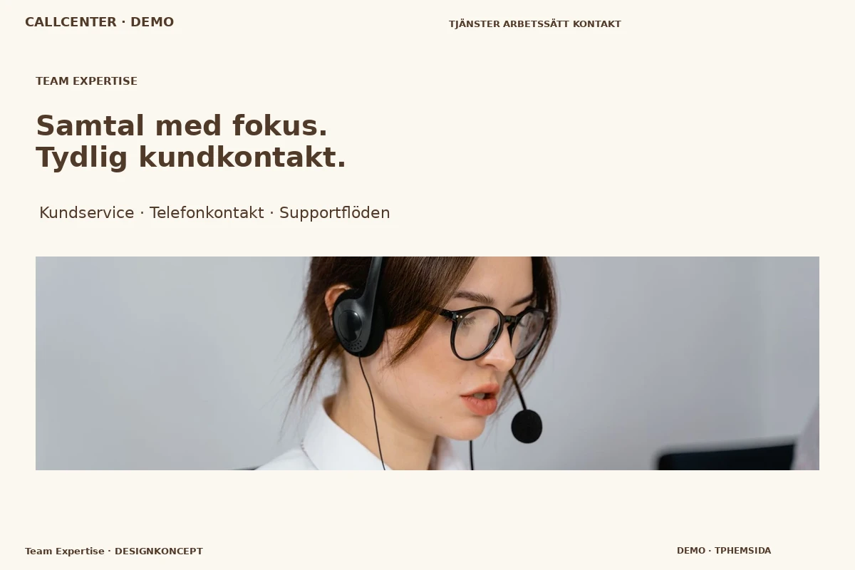 Team Expertise – designförslag för callcenter
