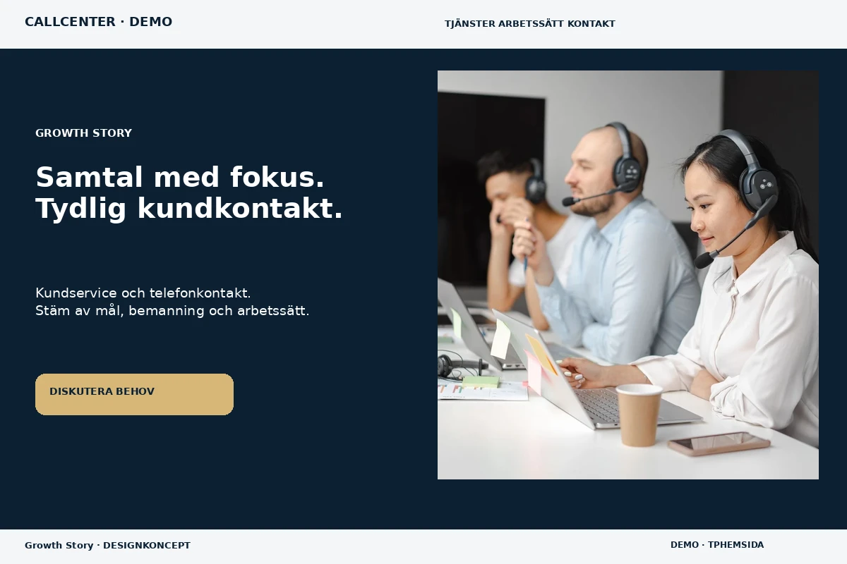 Growth Story – relaterat designförslag för callcenter