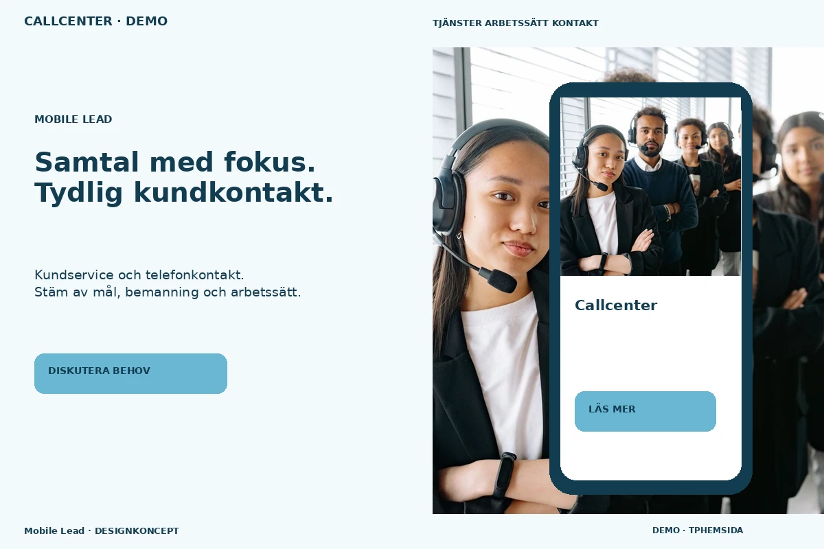 Mobile Lead – relaterat designförslag för callcenter