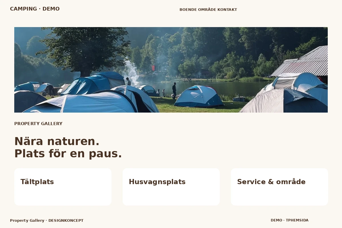 Property Gallery – relaterat designförslag för camping