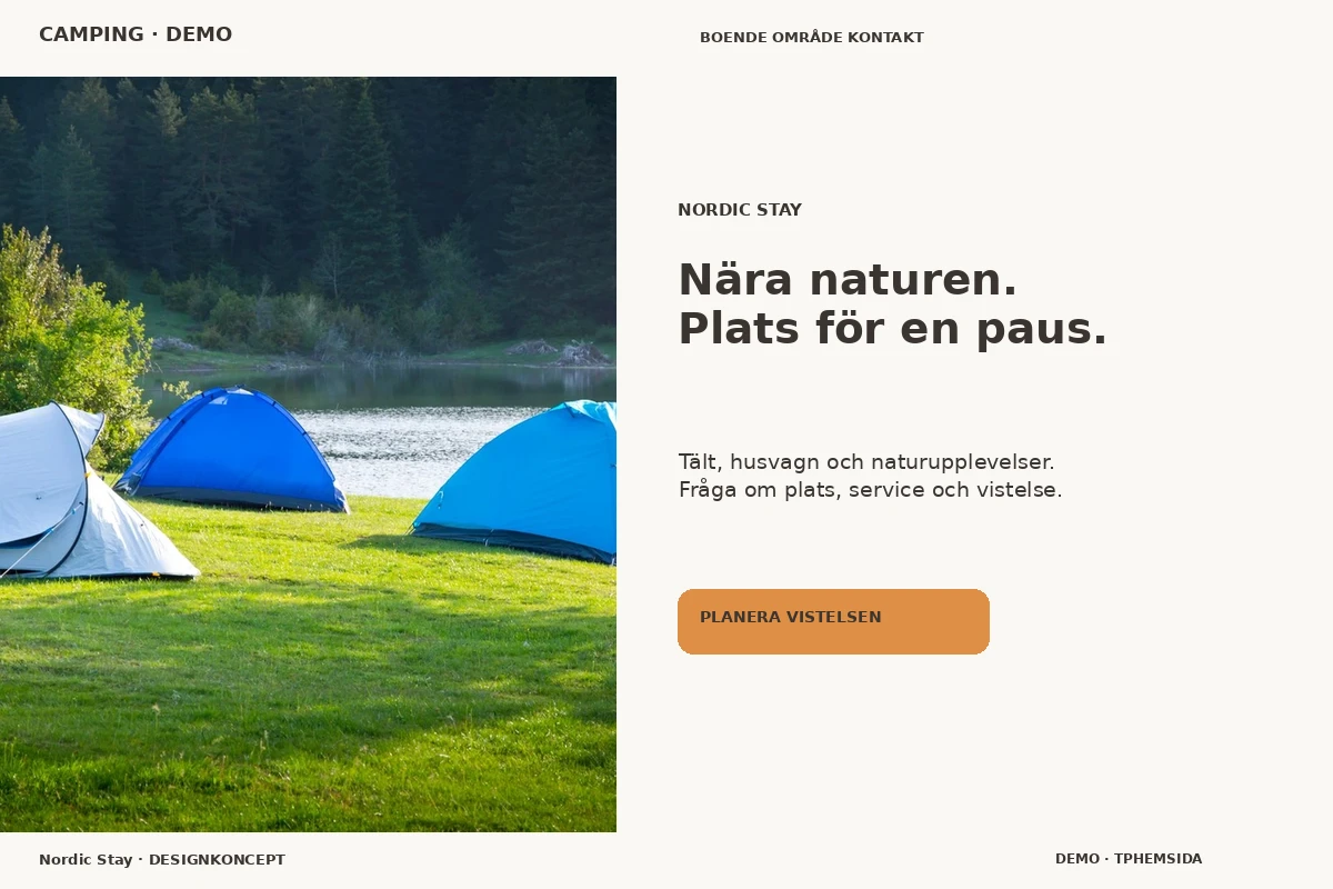 Nordic Stay – relaterat designförslag för camping