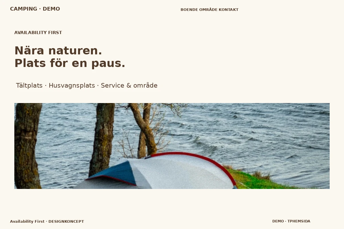 Availability First – designförslag för camping