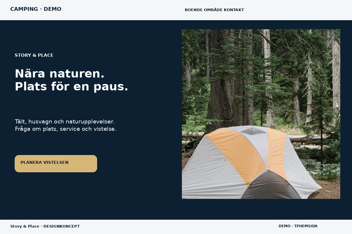 Story & Place – relaterat designförslag för camping