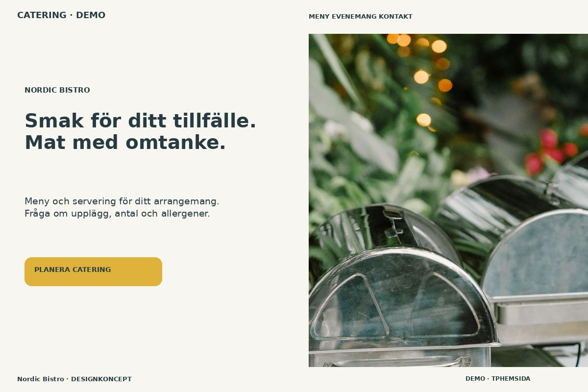 Nordic Bistro – relaterat designförslag för catering