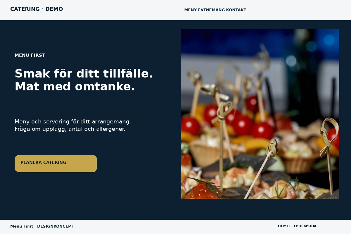 Menu First – designförslag för catering