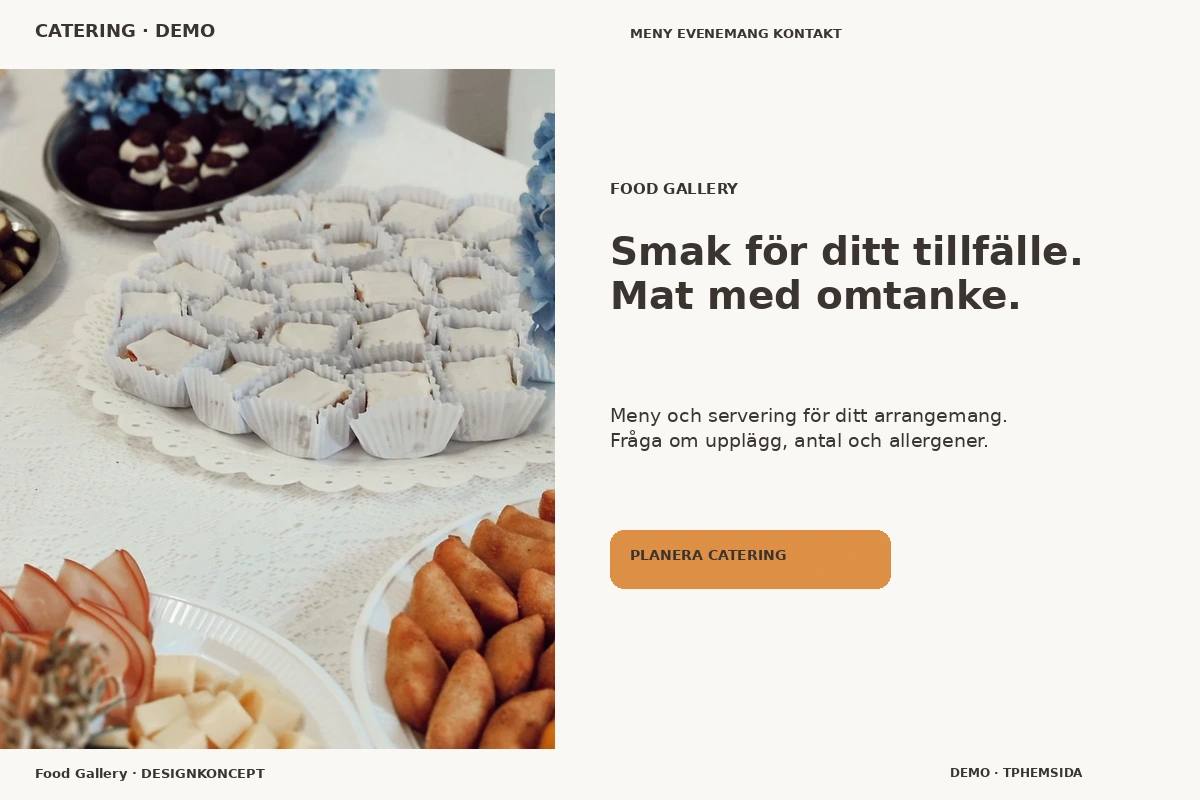 Food Gallery – relaterat designförslag för catering