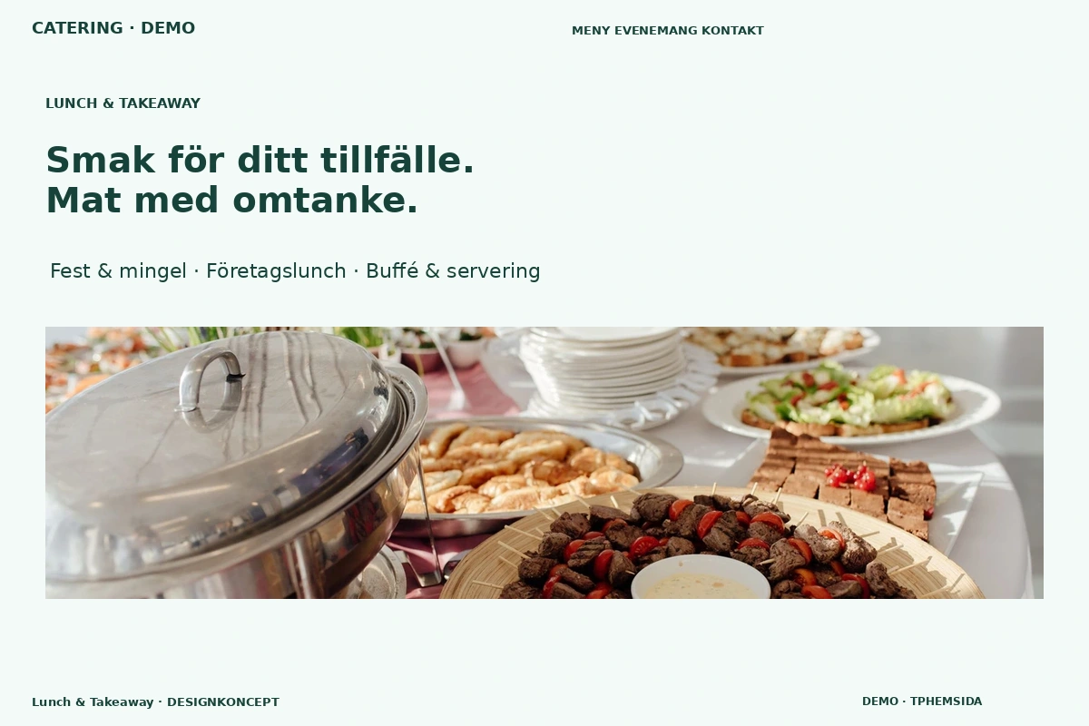Lunch & Takeaway – relaterat designförslag för catering