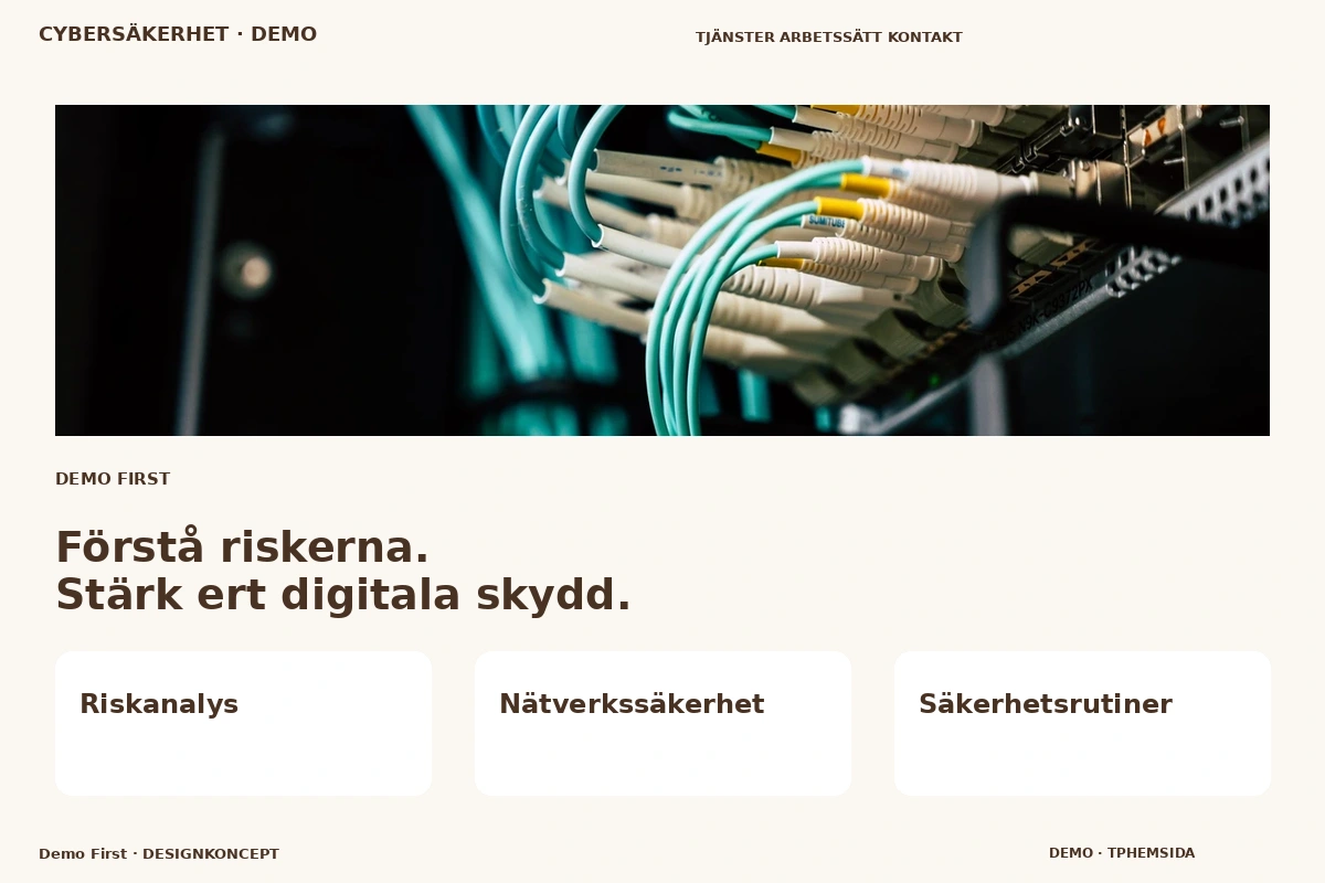 Demo First – designförslag för cybersäkerhetsföretag