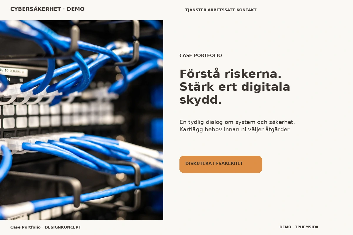 Case Portfolio – relaterat designförslag för cybersäkerhetsföretag
