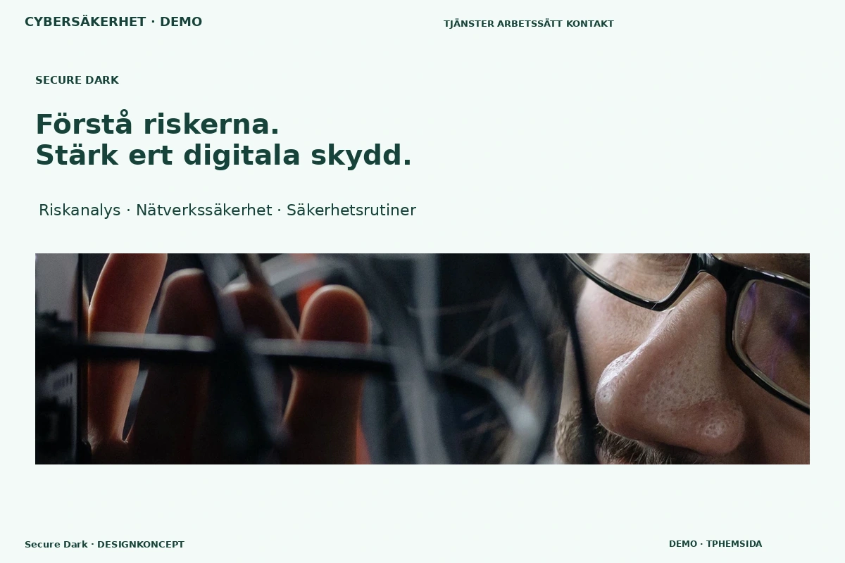 Secure Dark – designförslag för cybersäkerhetsföretag