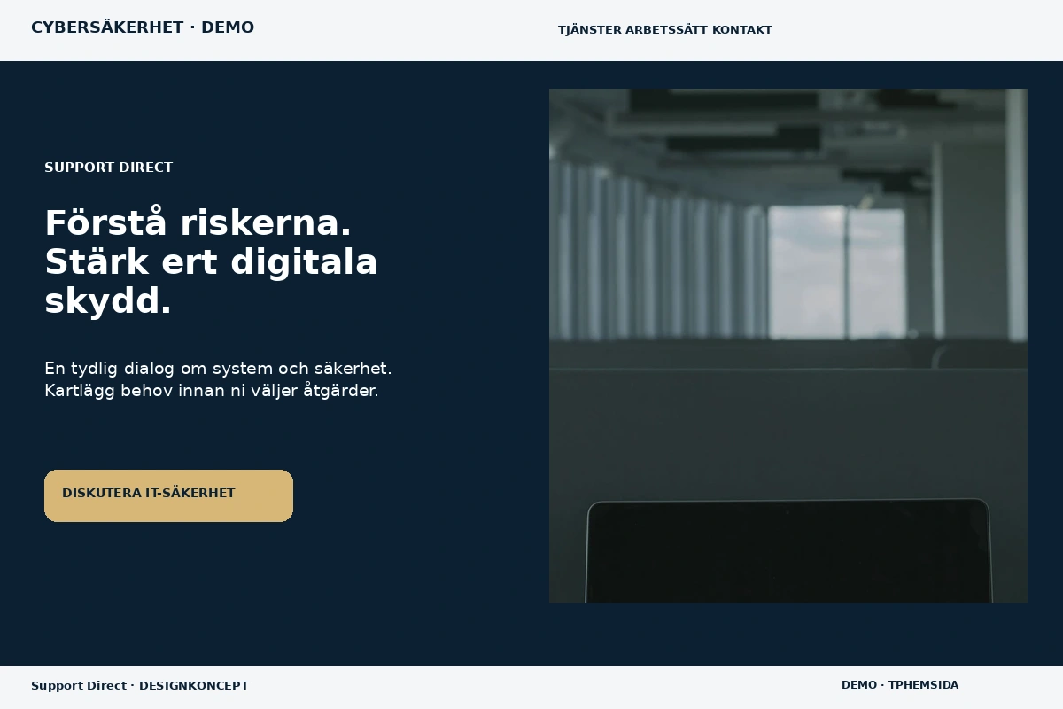 Support Direct – relaterat designförslag för cybersäkerhetsföretag