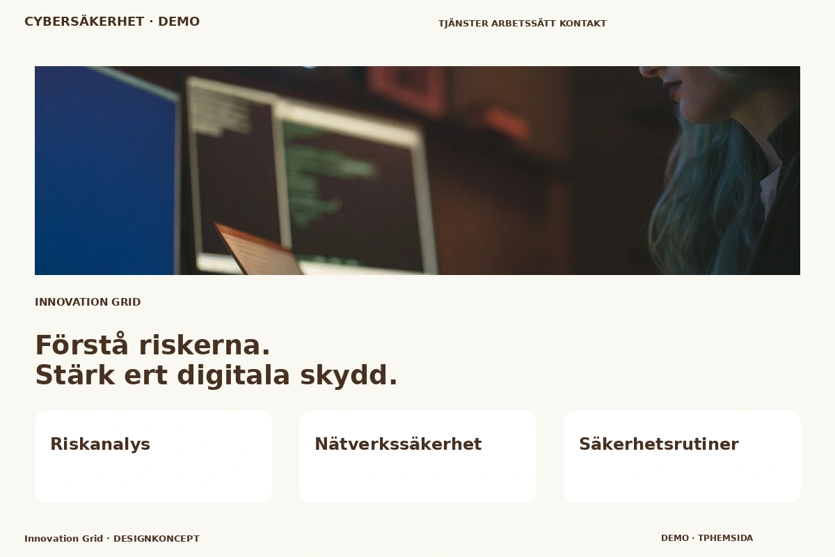 Innovation Grid – relaterat designförslag för cybersäkerhetsföretag
