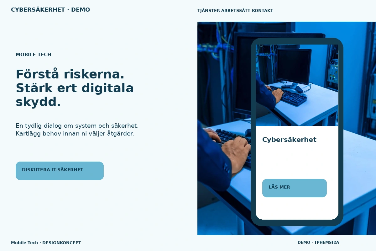 Mobile Tech – designförslag för cybersäkerhetsföretag