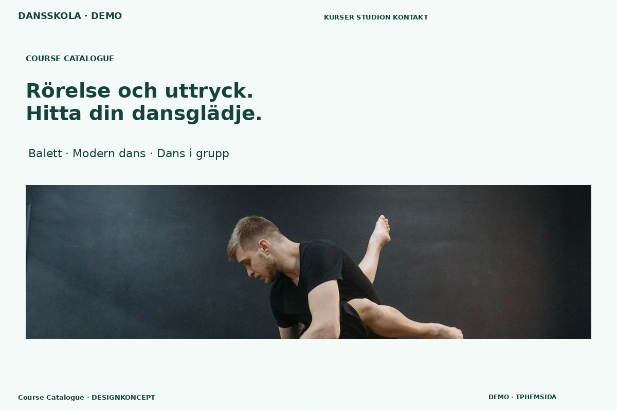 Course Catalogue – designförslag för dansskola