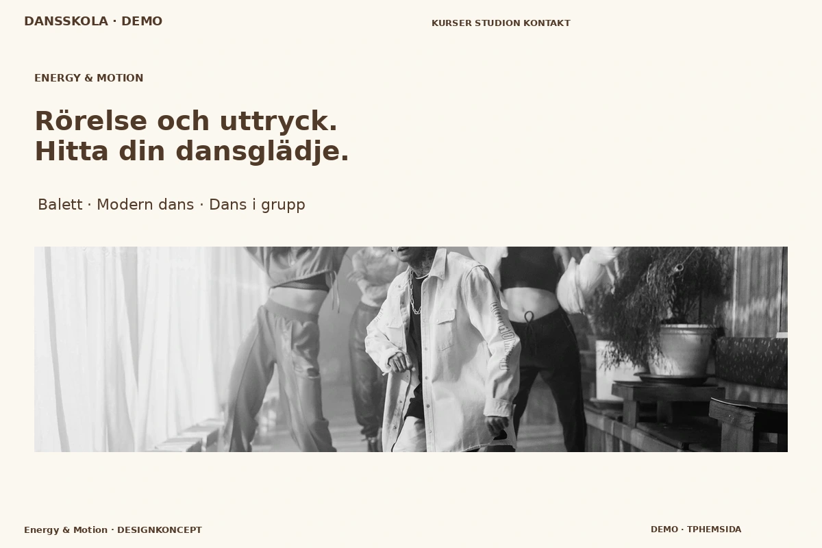 Energy & Motion – relaterat designförslag för dansskola